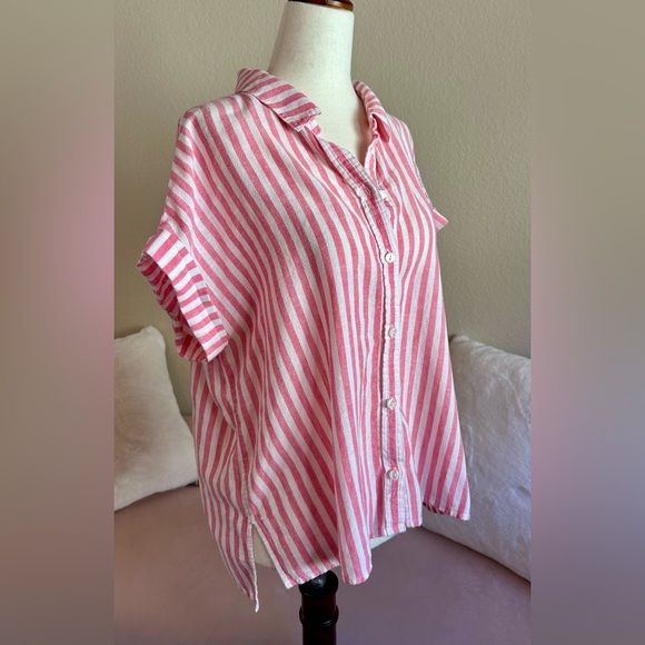 Sanctuary Pink and White Striped Button-Up - Picture 3 of 10